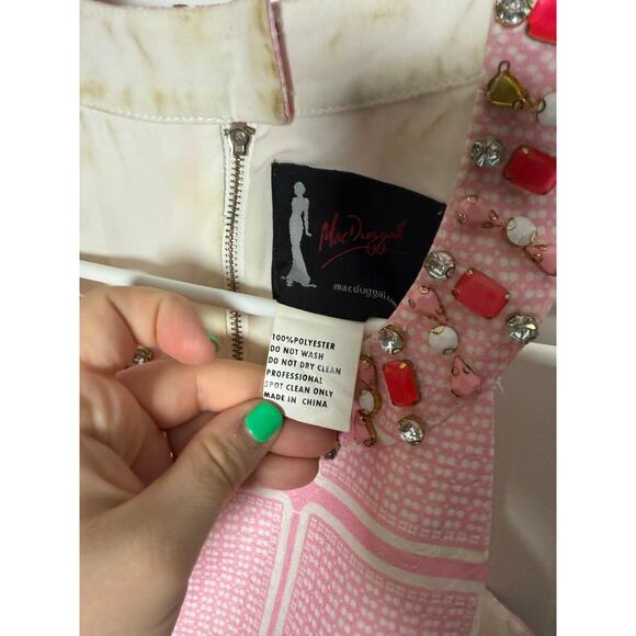 Mac Duggal Pink A-line Short Jewel Cut Out Barbie Homecoming Dress Size 4 - Picture 6 of 12